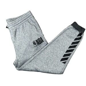 NBA Apparel Men's Black Fleece Joggers Heather Side Stripe Sweatpants XL